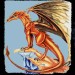 Unknown - Cyinth - Orange dragon atop of perch.jpg